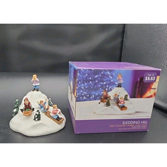 Walmart Other - 2007 Country Charm Collection Sledding Hill & Deer Scene Christmas Village